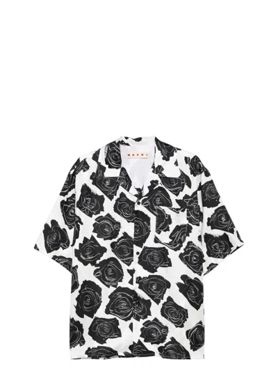 Marni Pocket Floral Short Sleeves Shirt In Multi