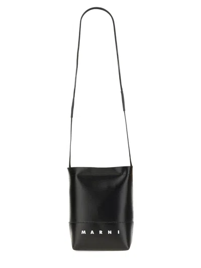 Marni Men Shoulder Bag With Logo In Black