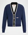 Marni Contrasting-trim Cardigan In Blue