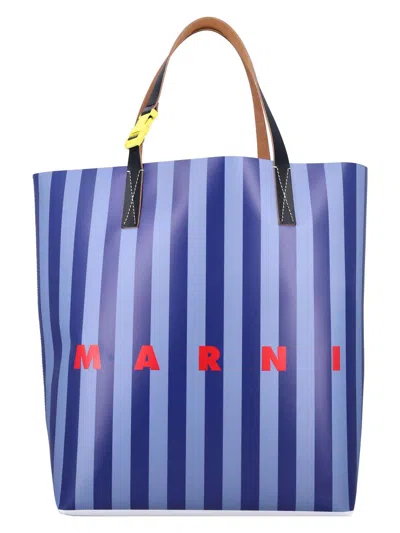 MARNI MEN'S STRIPED TRIBECA SHOPPING BAG
