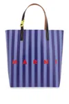 Marni Striped Tribeca Tote Bag In Blue