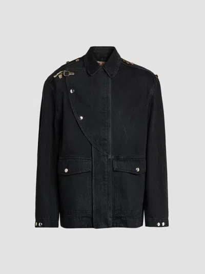 Marni Men's Studded Cotton Denim Jacket In Black