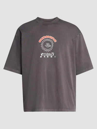 Marni Sunshine Relaxed-fit Crewneck T-shirt In Gray