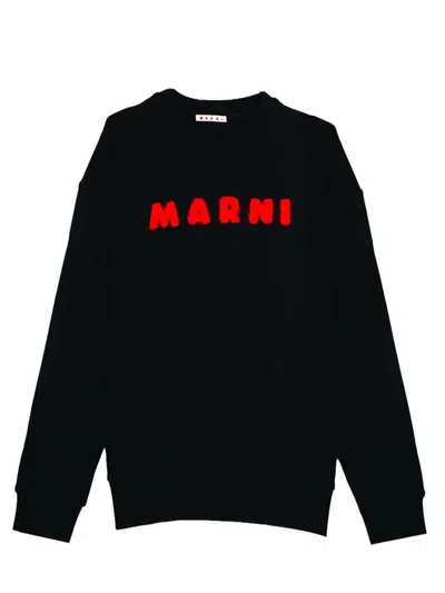 Marni Men Sweatshirt With Embroidered Logo In Black