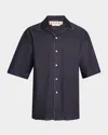 Marni Denim Bowling Shirt In Blue