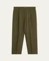 Marni Men's Tropical Wool Cropped Pleated Pants In Green