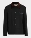 Marni Pocket Collar Jacket In Blue