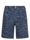 Marni Logo Denim Shorts In Blue