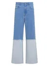 Marni Wide Leg Blue Jeans With High Turn-up In Blue