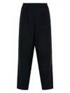 Marni Deep Blue Tropical Wool Trousers With Drawstring Waist In Blue