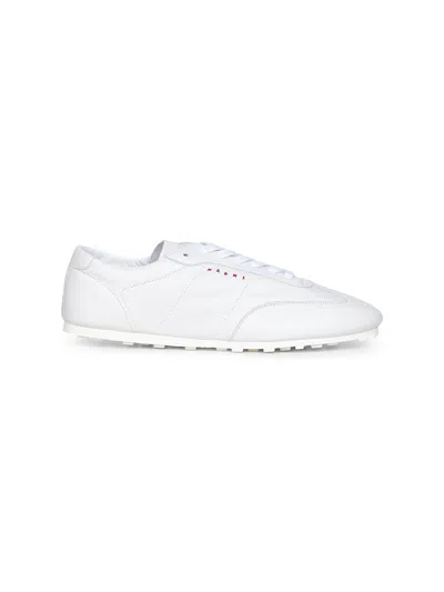 Marni Men White Nappa Leather Softy Soccer Sneakers In Multi
