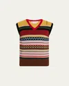 Marni Striped Wool Vest In Multi