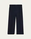 Marni Men's Wool High-waist Drawstring Flare Pants In Blue