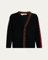 Marni Mended Colorblock Cardigan In Black