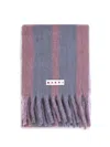 Marni Striped Fringed Scarf In Pink