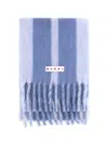 Marni Men Wool Scarf In Blue