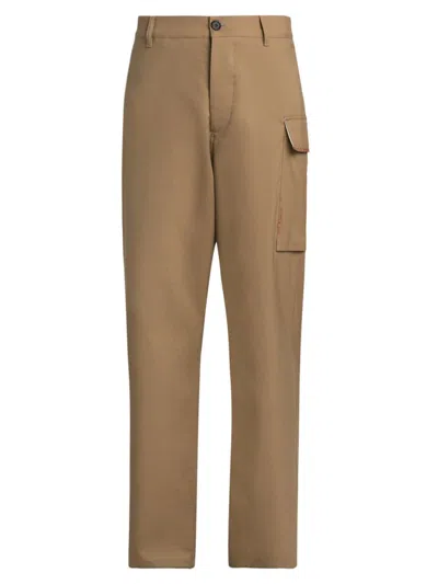 Marni Men's Wool Straight-leg Trousers In Biscuit
