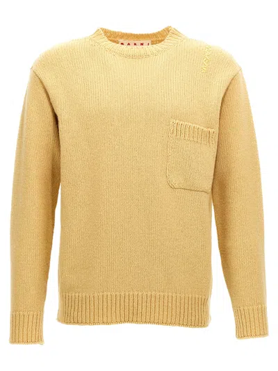 Marni Men Wool Sweater In Orange