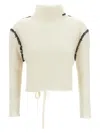 Marni Off-white Wool Cashmere Wrap Sweater In Nude