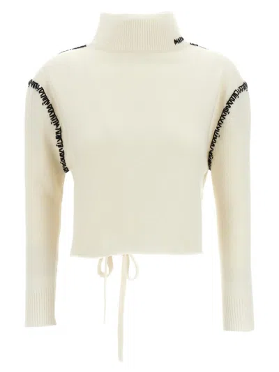 Marni Off-white Wool Cashmere Wrap Sweater In 00w05 Alabaster