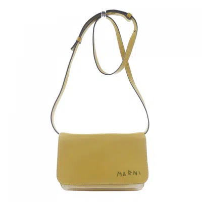 Marni Mending Logo Calfskin Bag In Brown