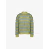 Marni Mens Acid Fuzzy Wuzzy Striped Wool-blend Jumper In Green