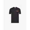 Marni Mens Black Embroidered Logo-patch Crewneck Cotton-jersey T-shirt