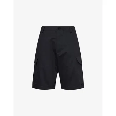 Marni Mens Black Patch-pocket Straight-leg Cotton Shorts