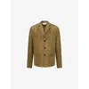 Marni Mens Deep Sage Notched-collar Patch-pocket Suede Blazer In Green