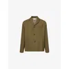 Marni Mens Deep Sage Notched-collar Single-breasted Wool Blazer In Green