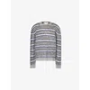 Marni Gray Fuzzy Wuzzy Striped Sweater In Antique Silver