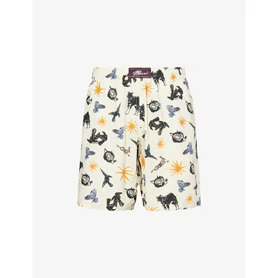 Marni Mens Glass Graphic-print Relaxed-fit Cotton Shorts In Multi