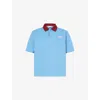 Marni Polo In Piquet Blu Con Colletto A Contrasto In Blue