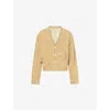 Marni Cropped Cardigan Sweater With Horizontal Stripes And Logo Detail In Multi