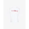 Marni Cotton T-shirt With Flocked Animal Alphabet Logo In White