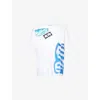 Marni Mens Lily White Mixed Media Patch Cotton-jersey T-shirt In White