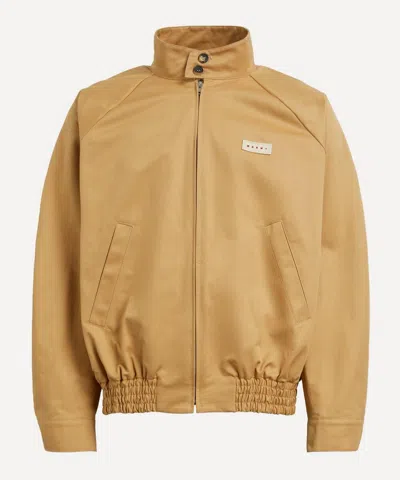 Marni Mens Oversized Beige Bomber Jacket