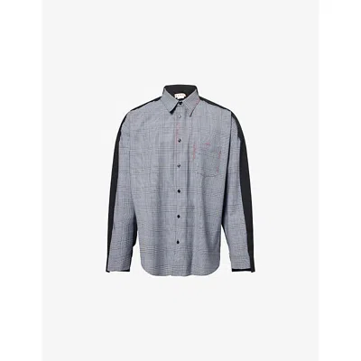 Marni Mens Truffle Checked Relaxed-fit Woven Shirt In Brown
