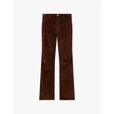 Marni Mens Wide-leg Corduroy Cotton Trousers Sadelle Brown