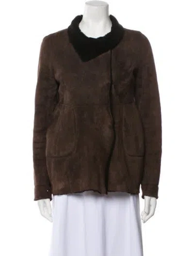 Pre-owned Marni Merino Wool Faux Fur Jacket In Brown