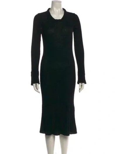 Pre-owned Marni Merino Wool Midi Length Dress In Black