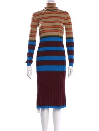 Pre-owned Marni Merino Wool Midi Length Dress In Blue
