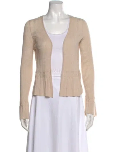 Pre-owned Marni Merino Wool Open Front Sweater In Neutral