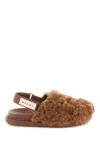 Marni Merino Wool Shearling Fussbett Sabots In Beige