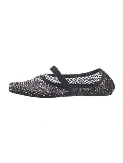 Pre-owned Marni Mesh Mary Jane Flats In Black