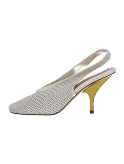 Pre-owned Marni Mesh Slingback Pumps In White