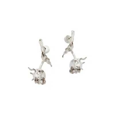 Marni Metal Rosebund Earrings In Gln01 Silver