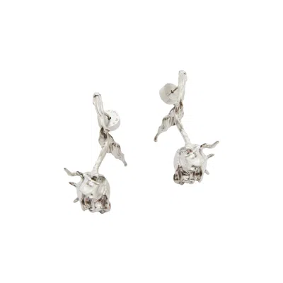 Pre-owned Marni Metal Rosebund Earrings 'silver' | Men's Size Onesize