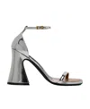 Marni Metallic 105mm Block-heel Sandals In Gray