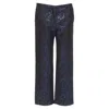 Marni Metallic Floral Jacquard Wide Leg Trousers Pants In Blue